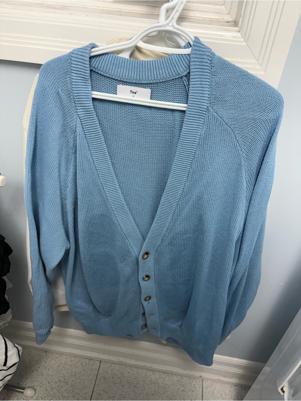 Tna Light Blue V-Neck Button “Barry” Cardigan